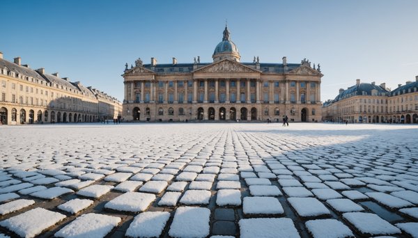 Exploration urbaine en hiver : découvrir la beauté de la ville française de Bordeaux sous un manteau de neige